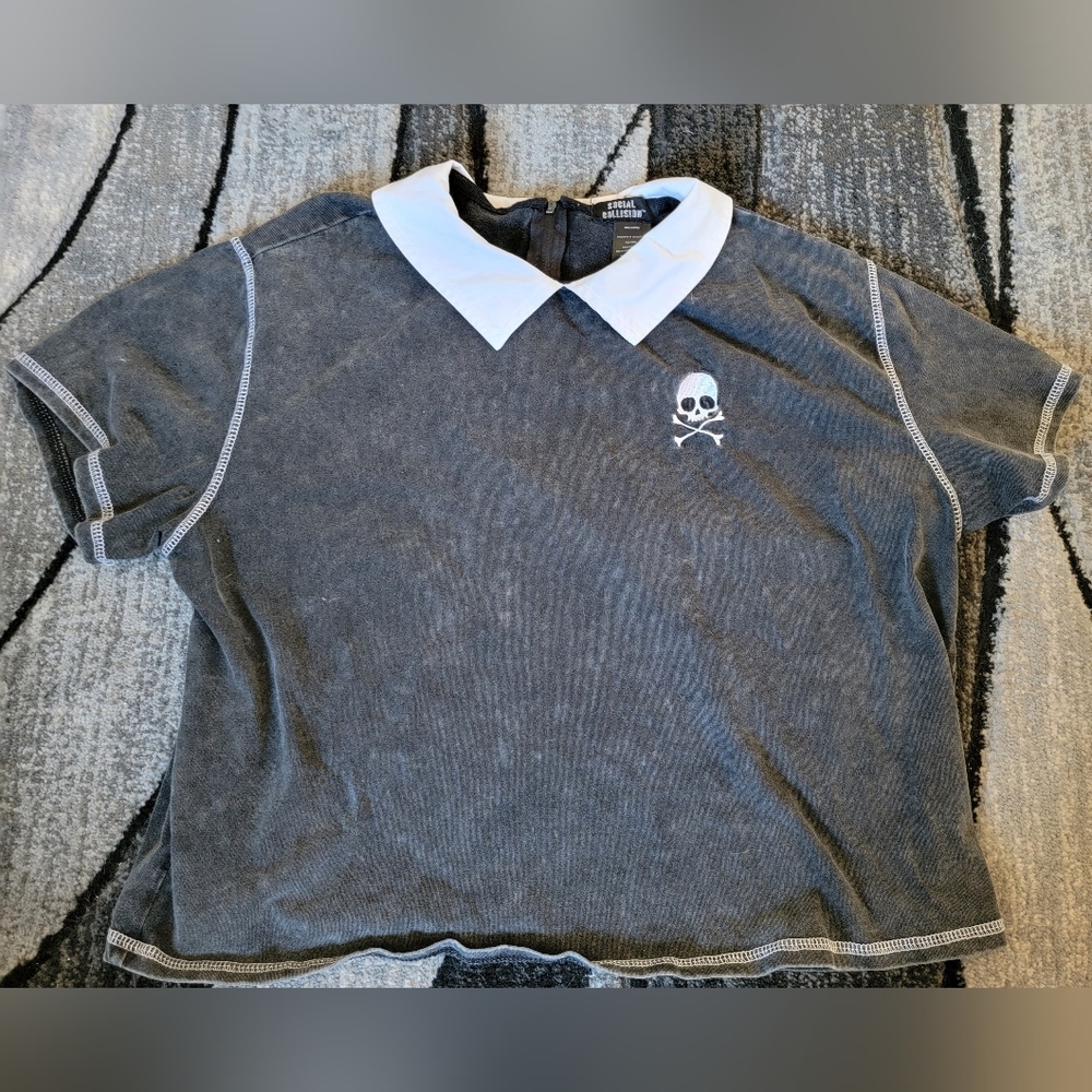 Cropped collared tee - Picture 2 of 5
